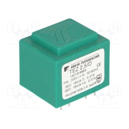 1 pcs x BREVE TUFVASSONS - TEZ2.5/D230/18-18V - Transformer: encapsulated, 2.5VA, 230VAC, 18V, 18V, 69.4mA, 69.4mA