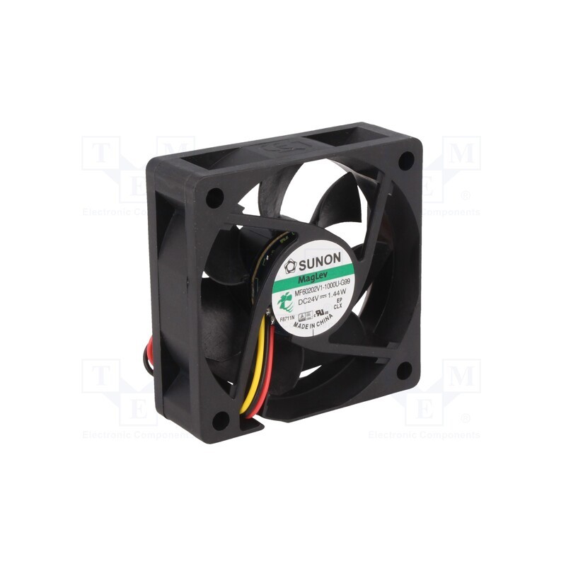 1 pcs x SUNON - MF60202V1-1000U-G99 - Fan: DC, axial, 24VDC, 60x60x20mm, 38.87m3/h, 33.5dBA, Vapo, 26AWG