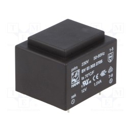 1 pcs x HAHN - BV EI 303 2705 - Transformer: encapsulated, 1.5VA, 230VAC, 12V, 125mA, PCB, BVEI