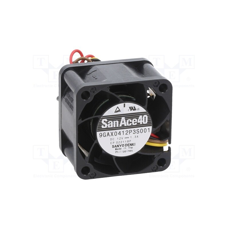 1 pcs x SANYO DENKI - 9GAX0412P3S001 - Fan: DC, axial, 12VDC, 40x40x28mm, 54m3/h, 64dBA, ball bearing