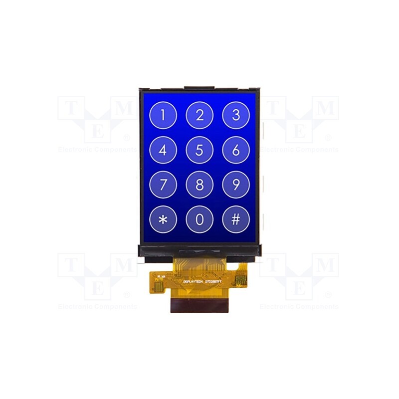 1 pcs x DISPLAYTECH - DT028BTFT - Display: TFT, 2.8', 240x320, Illumin: LED, Dim: 50x69.2x2.7mm