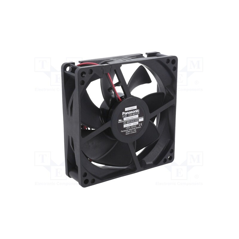 1 pcs x PANASONIC - ASFP94371 - Fan: DC, axial, 12VDC, 92x92x25mm, 57m3/h, 22dBA, ball bearing