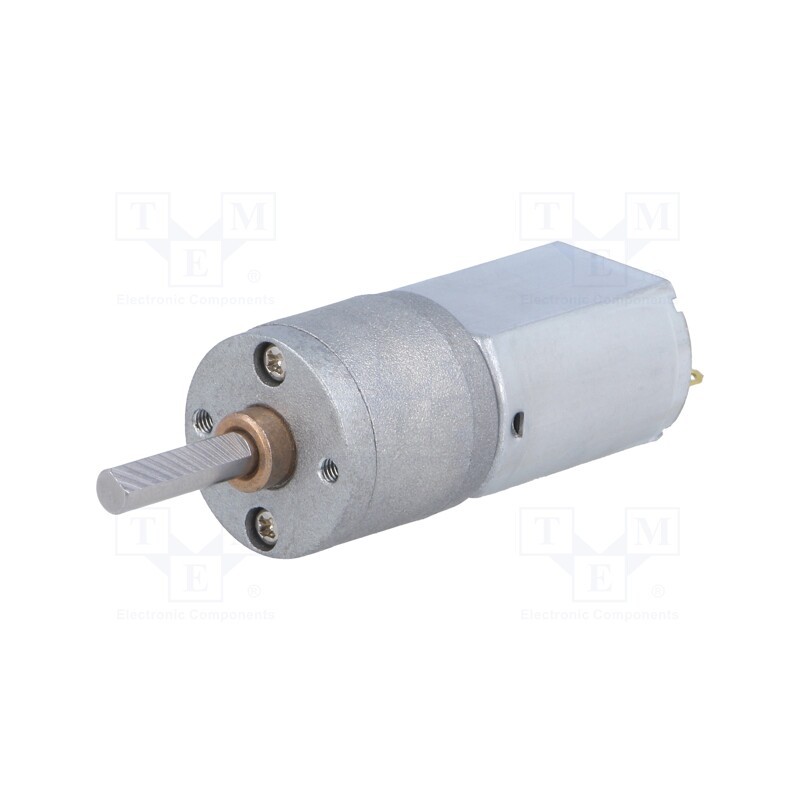 1 pcs x POLOLU - 20DX44L MM 6V CB DUAL - Motor: DC, with gearbox, 6VDC, 2.9A, Shaft: D spring, 93rpm, 156: 1