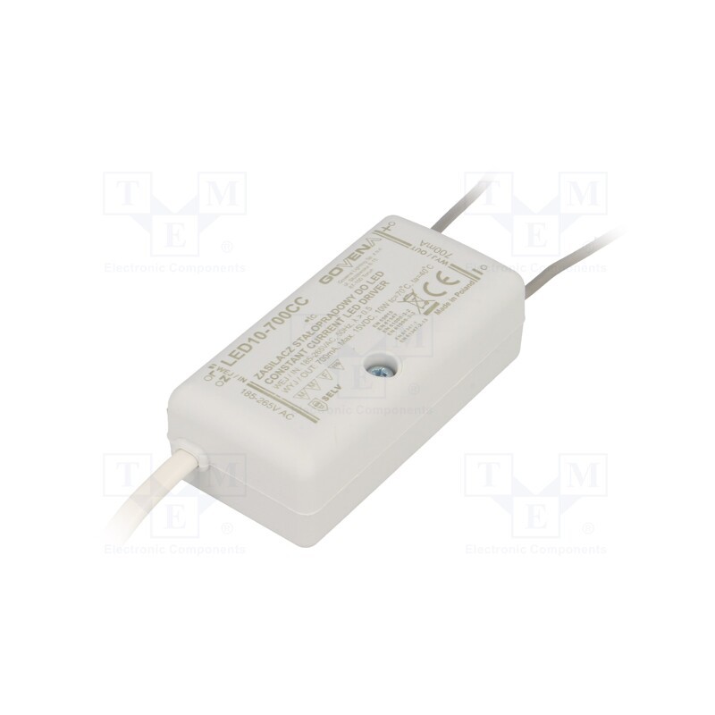 1 pcs x GOVENA - Z-LED-10W-700CC - Power supply: switched-mode, LED, 10W, 2÷15VDC, 700mA, 185÷265VAC