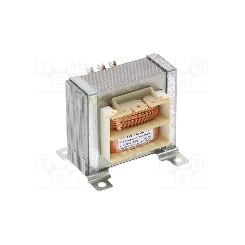 1 pcs x INDEL - TS 15/39 - Transformer: mains, 15VA, 230VAC, 16V, 16V, 400mA, 400mA, screw type