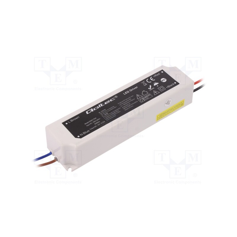 1 pcs x QOLTEC - 50943 - Power supply: switched-mode, LED, 75W, 12VDC, 6.25A, 220÷240VAC