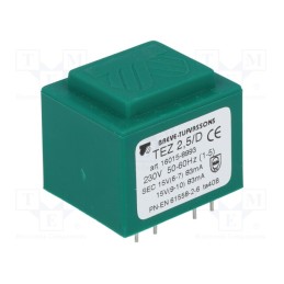 1 pcs x BREVE TUFVASSONS - TEZ2.5/D230/15-15V - Transformer: encapsulated, 2.5VA, 230VAC, 15V, 15V, 83.3mA, 83.3mA