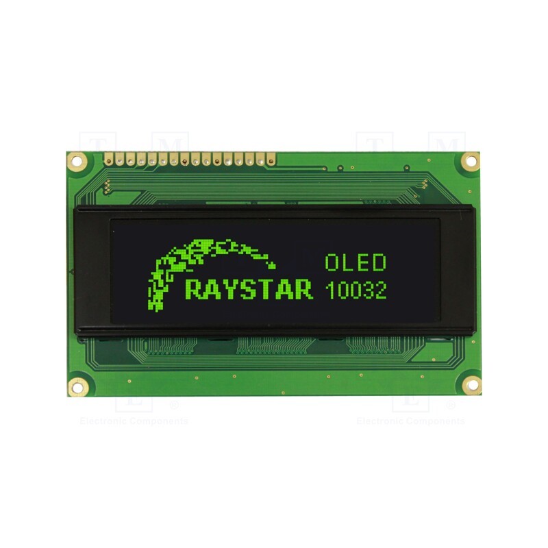 1 pcs x RAYSTAR OPTRONICS - REG010032AGPP5N00000 - Display: OLED, graphical, 100x32, Dim: 98x60x10mm, green, PIN: 16