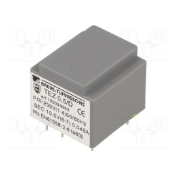 1 pcs x BREVE TUFVASSONS - TEZ0.5/D230/10.5V - Transformer: encapsulated, 0.5VA, 230VAC, 10.5V, 47.6mA, PCB, IP00