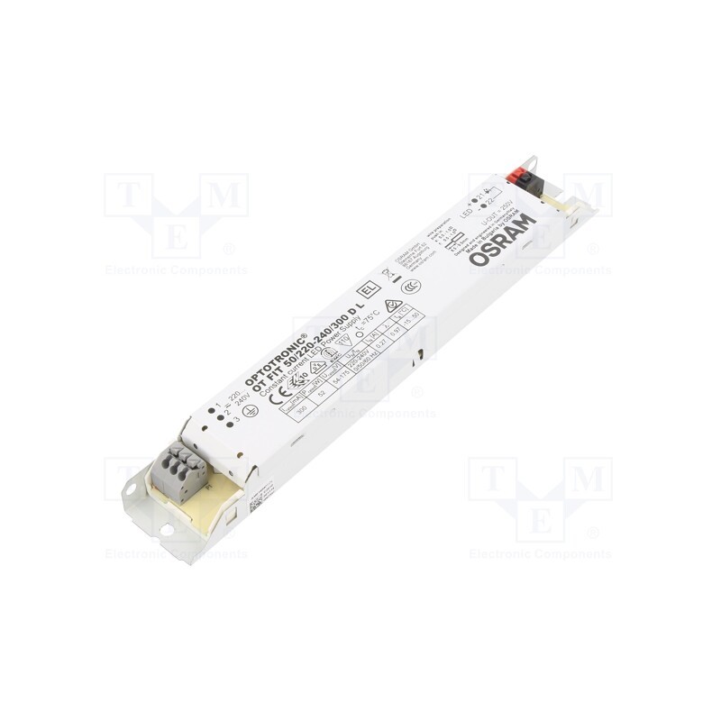 1 pcs x ams OSRAM - OT FIT 50/220-240/300 D L - Power supply: switched-mode, LED, 52.5W, 54÷175VDC, 300mA, IP20