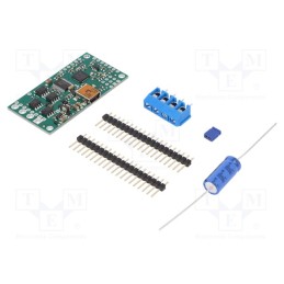 1 pcs x POLOLU - SIMPLE HIGH-POWER MOTOR CONTROLLER 24V12 - DC-motor driver, 21.77kHz, analog,RC,TTL,USB, 12A, Uin log: 3.3V