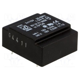 1 pcs x HAHN - BV UI 21 0006 - Transformer: encapsulated, 1VA, 115VACx2, 18V, 18V, 27mA, 27mA, PCB