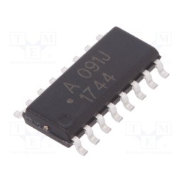 1 pcs x BROADCOM (AVAGO) - HCPL-091J-000E - Optocoupler, SMD, Ch: 4, OUT: isolation amplifier, 2.5kV, SO16-W