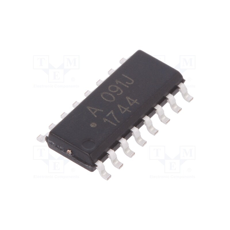 1 pcs x BROADCOM (AVAGO) - HCPL-091J-000E - Optocoupler, SMD, Ch: 4, OUT: isolation amplifier, 2.5kV, SO16-W