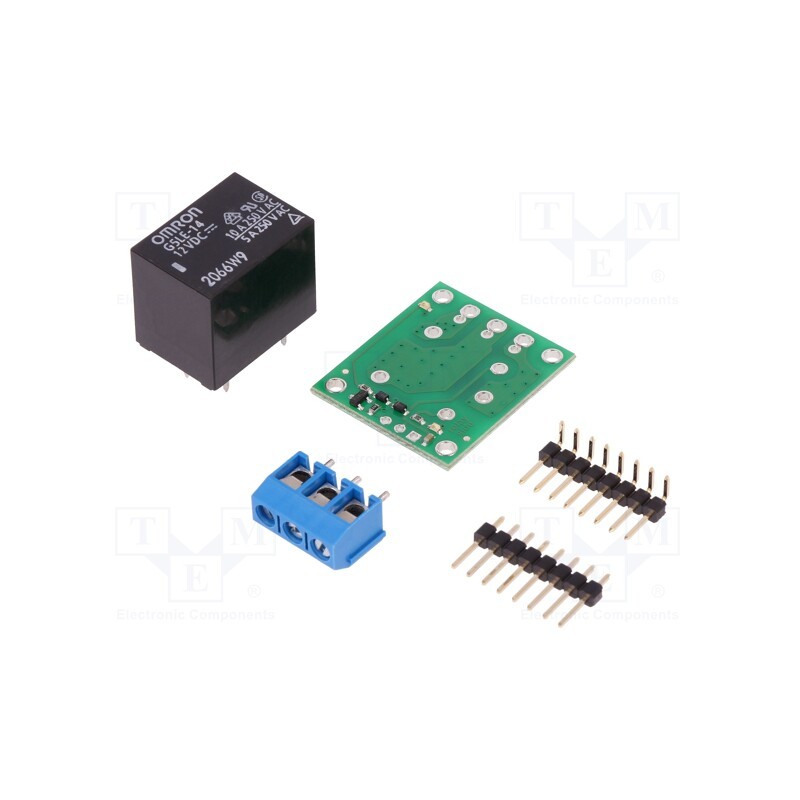 1 pcs x POLOLU - SPDT RELAY CARRIER WITH 12VDC RELAY (PAR - Module: relay, Ch: 1, 12VDC, max.250VAC, 10A, Uswitch: max.125VDC