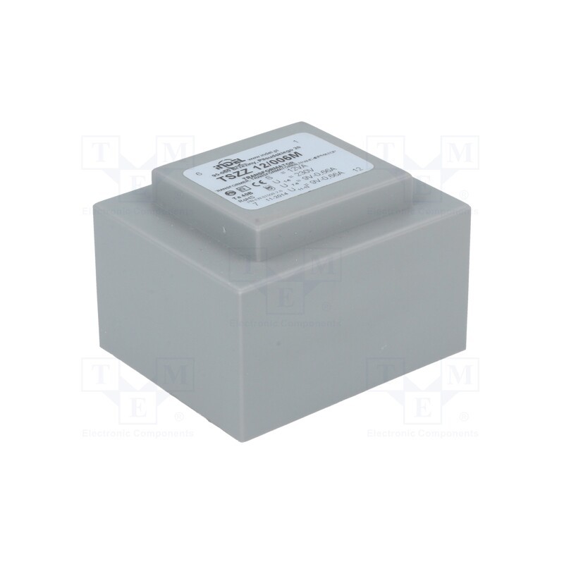 1 pcs x INDEL - TSZZ12/006M - Transformer: encapsulated, 12VA, 230VAC, 9V, 9V, 660mA, 660mA, PCB