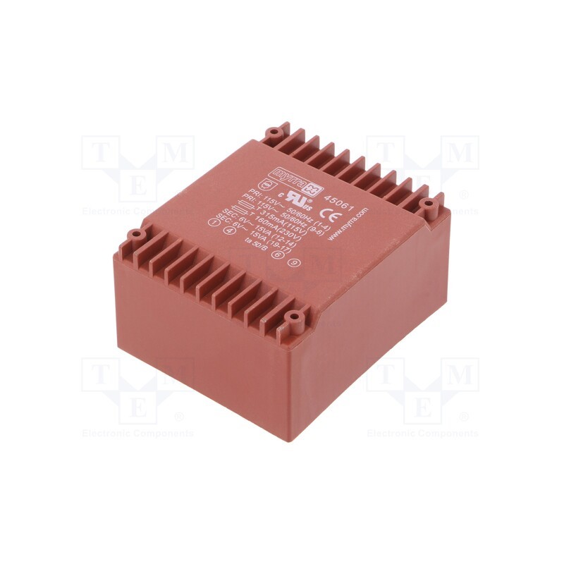 1 pcs x MYRRA - 45061 - Transformer: encapsulated, 30VA, 115VAC,230VAC, 6V, 6V, 2.5A, 2.5A