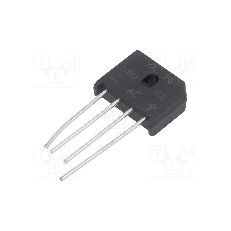1 pcs x DC COMPONENTS - KBU8B - Bridge rectifier: single-phase, Urmax: 100V, If: 8A, Ifsm: 175A