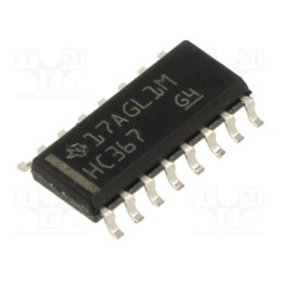 1 pcs x TEXAS INSTRUMENTS - SN74HC367DR - IC: digital, buffer,non-inverting,line driver, Ch: 6, SMD, SO16