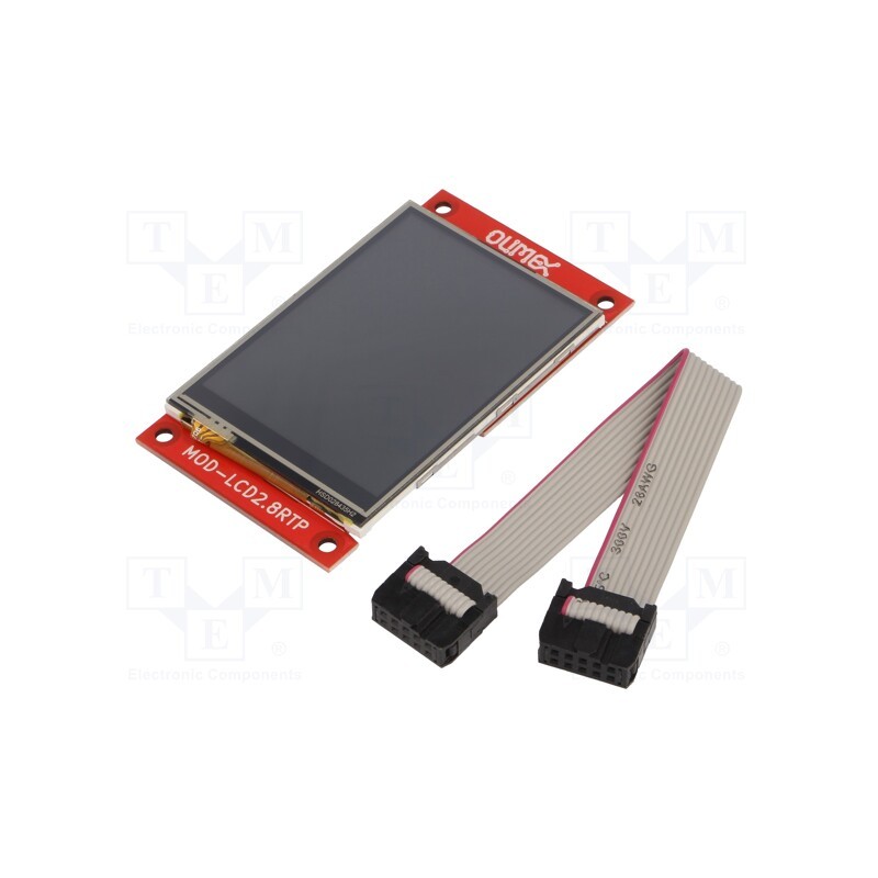 1 pcs x OLIMEX - MOD-LCD2.8RTP - Display: TFT, 2.8', 240x320, Illumin: LED, Dim: 50x69.2x3.4mm, RGB