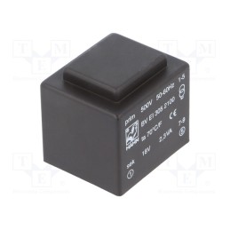 1 pcs x HAHN - BV EI 305 2100 - Transformer: encapsulated, 2.3VA, 500VAC, 18V, 128mA, PCB, BVEI