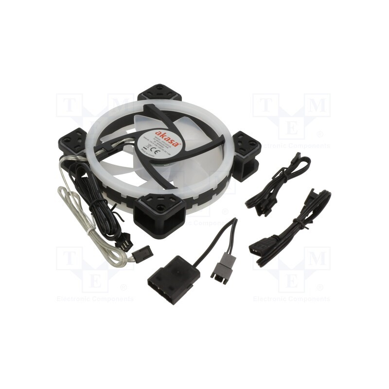 1 pcs x Akasa - AK-FN101 - Fan: DC, axial, 12VDC, 120x120x25mm, 23.8dBA, FD, 1500rpm, 1.04mmH2O