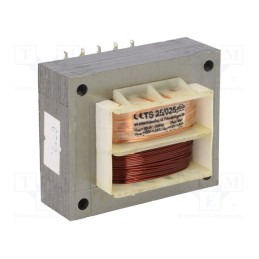 1 pcs x INDEL - TS25/025 - Transformer: mains, 25VA, 230VAC, 12V, 12V, 1.05A, 1.05A, screw type