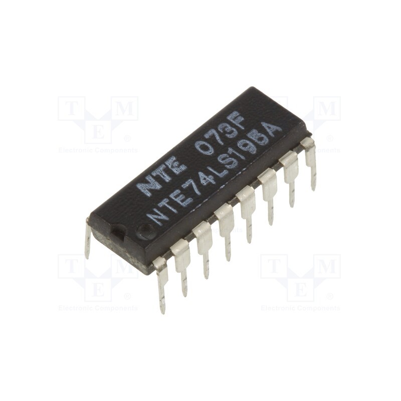 1 pcs x NTE Electronics - NTE74LS195A - IC: digital, 4bit,parallel access register, TTL, THT, DIP16