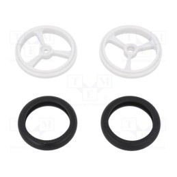 1 pcs x POLOLU - POLOLU WHEEL(20T, 4.8MM) - 40×7MM, WHITE - Wheel, white, Shaft: knurled, push-in,screw, Ø: 40mm, W: 7mm, 2pcs.