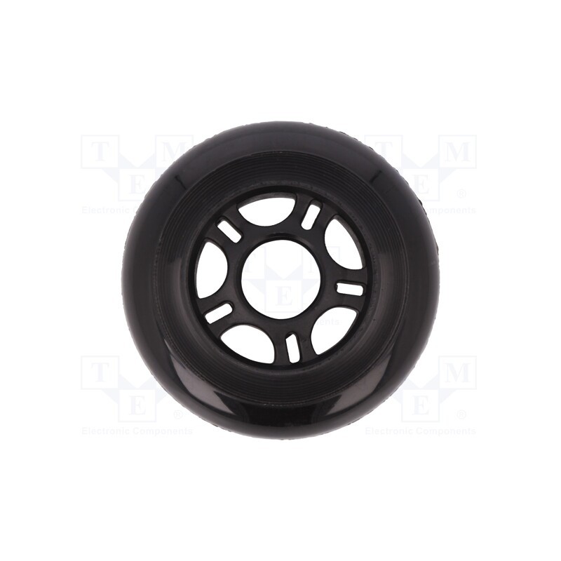 1 pcs x POLOLU - SCOOTER/SKATE WHEEL 84×24MM - BLACK - Wheel, black, push-in, Ø: 84mm, Plating: polyurethane, W: 24mm, 1pcs.