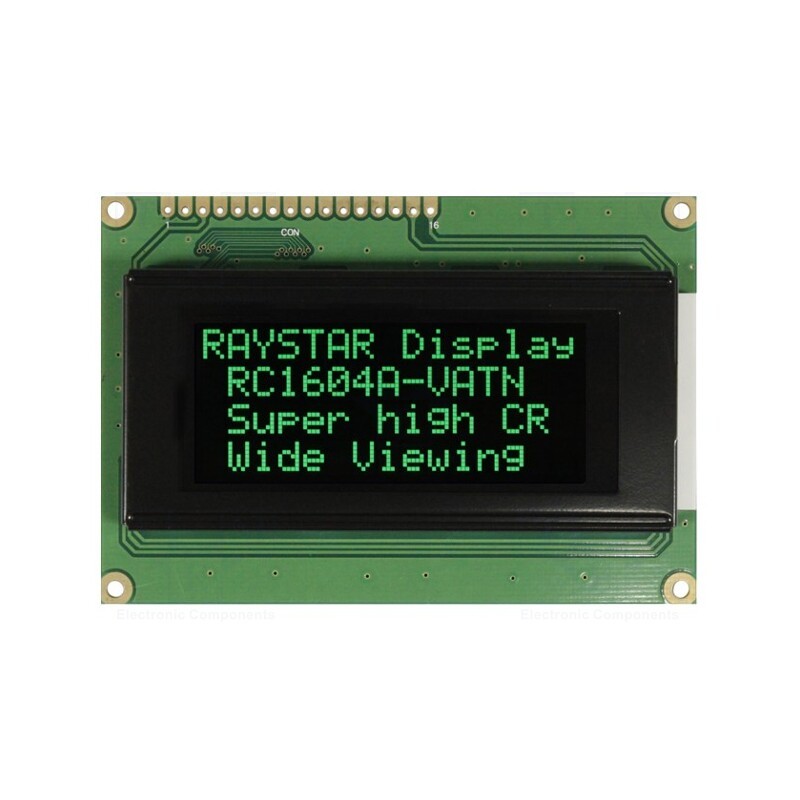 1 pcs x RAYSTAR OPTRONICS - RC1604A-LLG-JWVE - Display: LCD, alphanumeric, VA Negative, 16x4, 87x60x13.6mm, LED