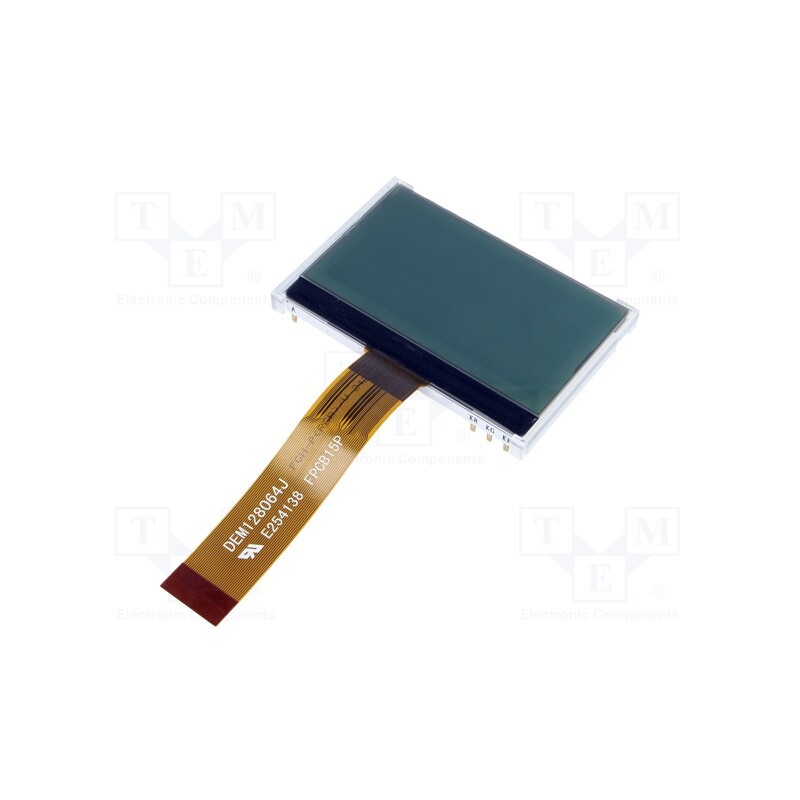 1 pcs x DISPLAY ELEKTRONIK - DEM 128064J FGH-PW - Display: LCD, graphical, 128x64, FSTN Positive, 80x54x6.5mm, 2.9'