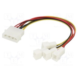 1 pcs x Akasa - AK-CB001 - Wire: for fan supplying, Plug: straight, 0.15m, splitter 4x