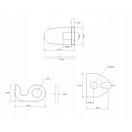 Bottom hinge, bottom discharge, set, diameter 25