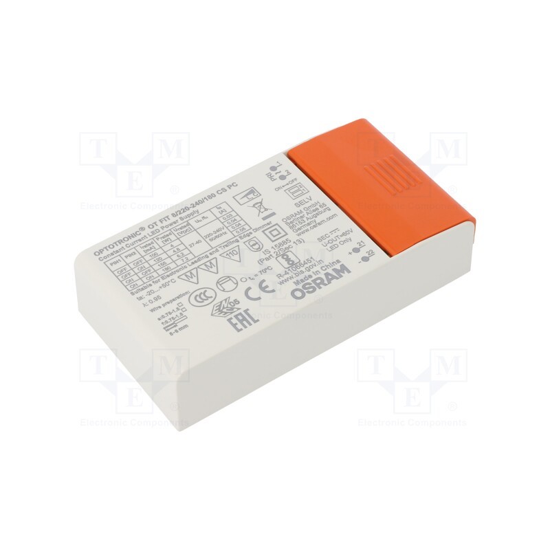 1 pcs x ams OSRAM - OT FIT 8/220-240/180 CS PC SCREWTERMINAL - Power supply: switched-mode, LED, 7.2W, 27÷40VDC, 100÷180mA, IP20