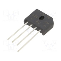 1 pcs x DC COMPONENTS - KBU6M - Bridge rectifier: single-phase, Urmax: 1kV, If: 6A, Ifsm: 150A, flat