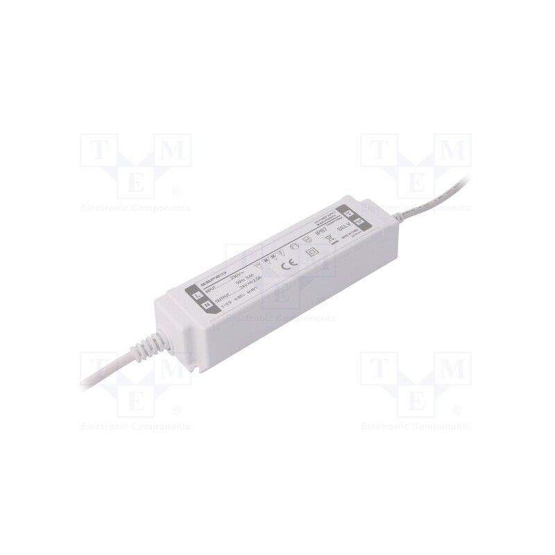 1 pcs x ESPE - LPE6024CV - Power supply: switched-mode, LED, 60W, 24VDC, 2.5A, 220÷240VAC