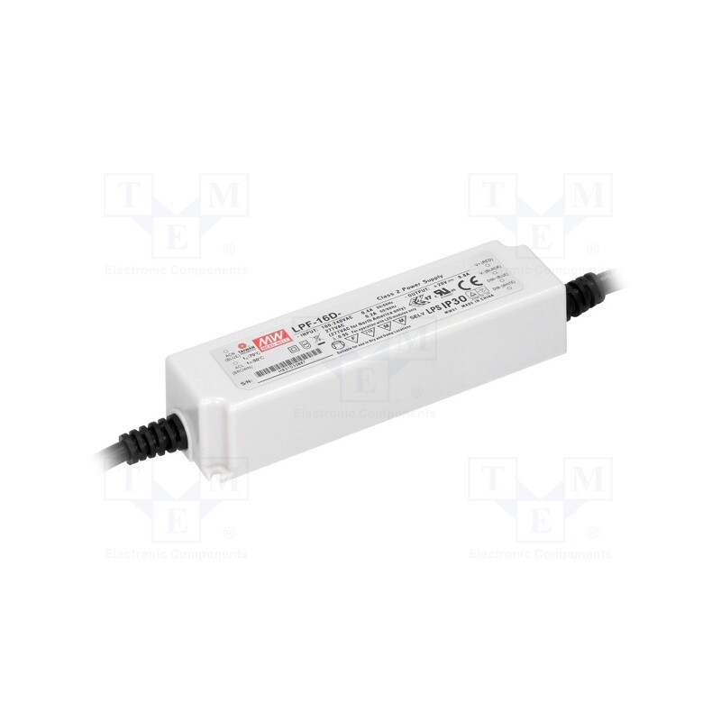 1 pcs x MEAN WELL - LPF-16D-24 - Power supply: switched-mode, LED, 16.08W, 24VDC, 0.67A, 90÷305VAC
