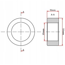Spacer sleeve for cylinder pin, diameter 35mm