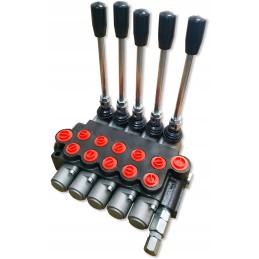 Connections to a 5-section 40l hydraulic distributor