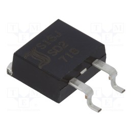 1 pcs x DIOTEC SEMICONDUCTOR - S16JSD2 - Diode: rectifying, SMD, 600V, 8Ax2, 1.5us, D2PAK, Ufmax: 1.1V, Ir: 5uA