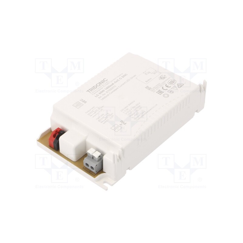 1 pcs x TRIDONIC - LC 60W 1400MA FIXC C SNC - Power supply: switched-mode, LED, 60W, 30÷43VDC, 1400mA, IP20, LC