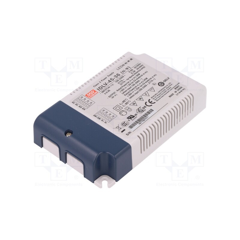 1 pcs x MEAN WELL - IDLV-45-36 - Power supply: switched-mode, LED, 45W, 36VDC, 1.25A, 90÷295VAC