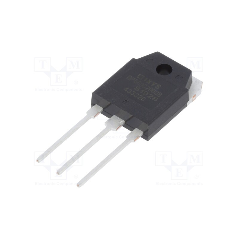 1 pcs x IXYS - DPG60C200QB - Diode: rectifying, THT, 200V, 30Ax2, , Ifsm: 360A, TO3P, 160W
