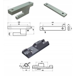 Aluminum side wall hinge l120 complete with washer
