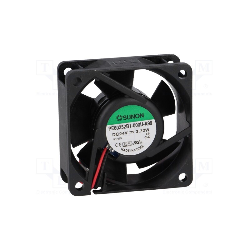 1 pcs x SUNON - PE60252B1-000U-A99 - Fan: DC, axial, 24VDC, 60x60x25mm, 61.16m3/h, 44dBA, ball bearing