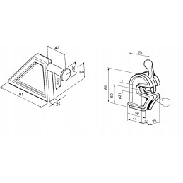 Upper hinge of the rear side of the tipper, turret set