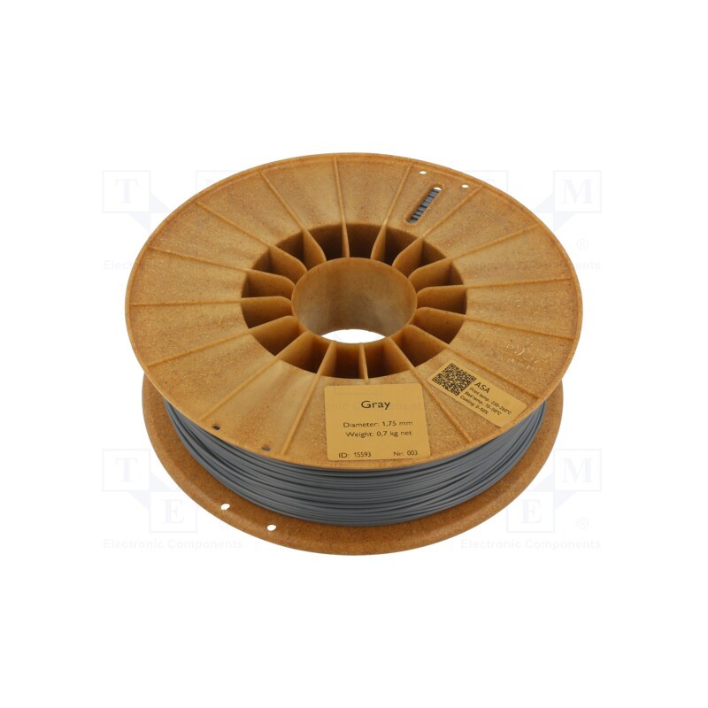 1 rol x ROSA 3D - 5907753130570 - Filament: ASA, 1.75mm, grey, 220÷250°C, 700g, Table temp: 90÷110°C