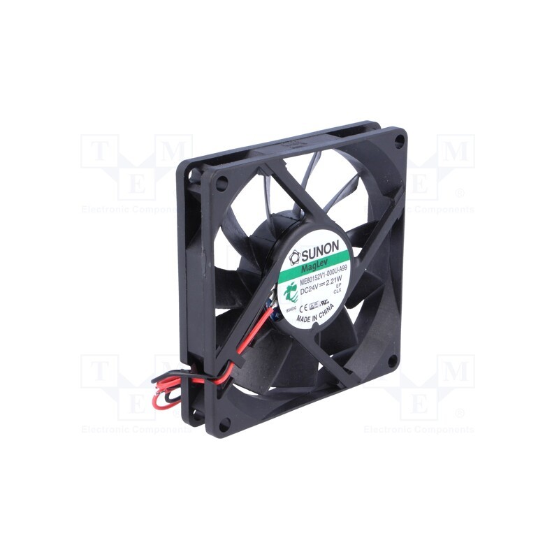 1 pcs x SUNON - ME80152V1-000U-A99 - Fan: DC, axial, 24VDC, 80x80x15mm, 62.86m3/h, 34.7dBA, Vapo, 24AWG