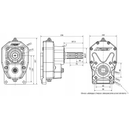 PTO gearbox, attachment for a piston pump